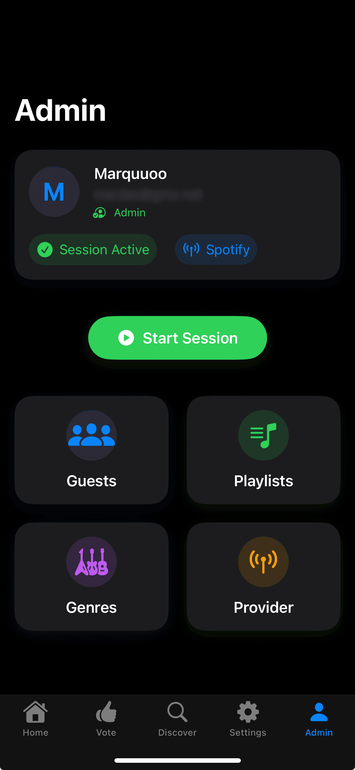 Host Screen