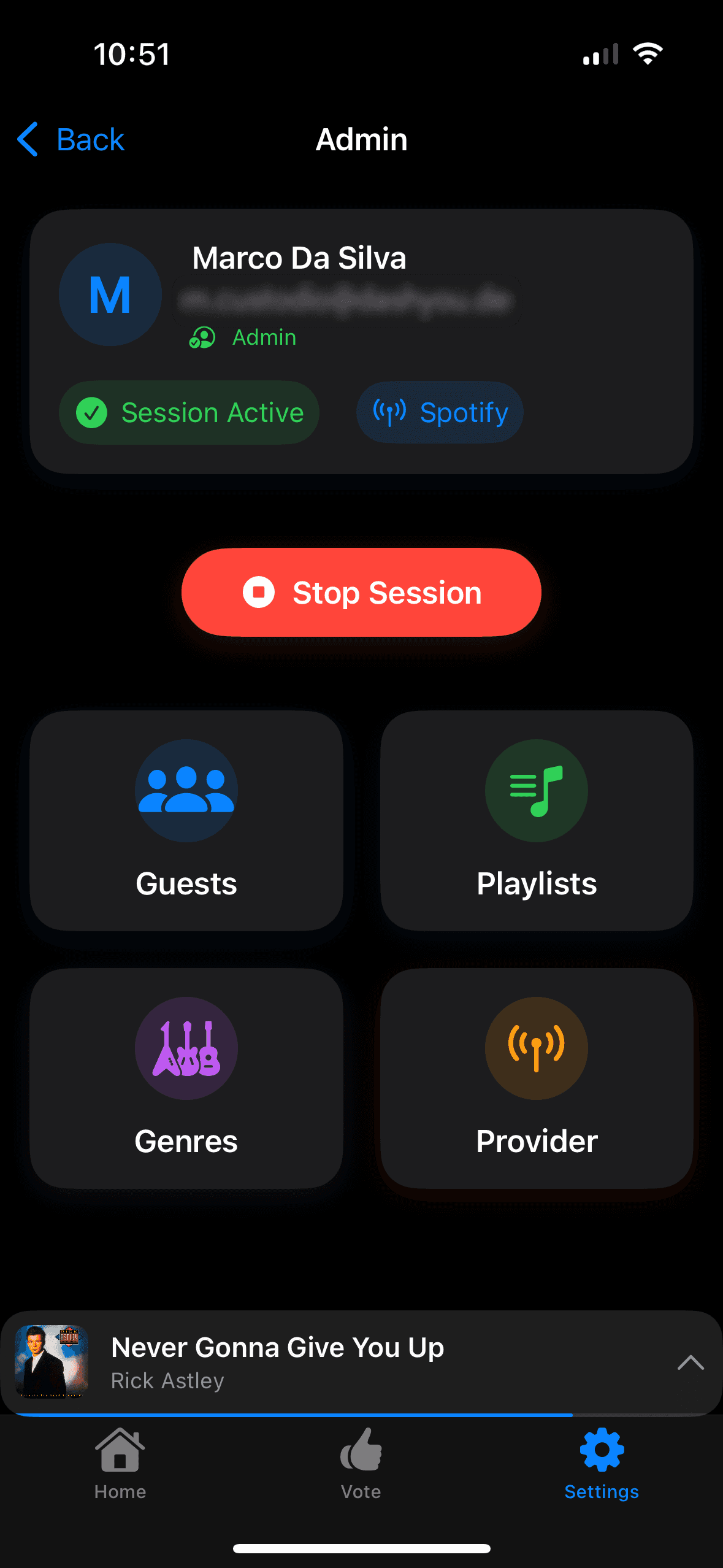 Host Screen
